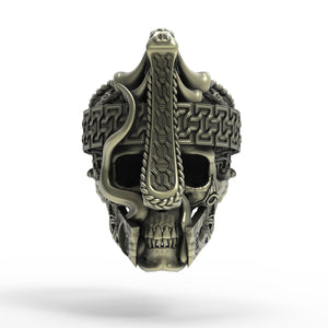 Brass Nordic ViKing Skull Ring