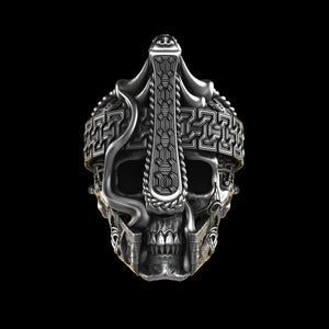 Nordic ViKing Skull Ring Sterling Silver