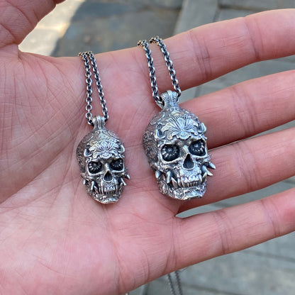 Oni Skull Sterling Pendant