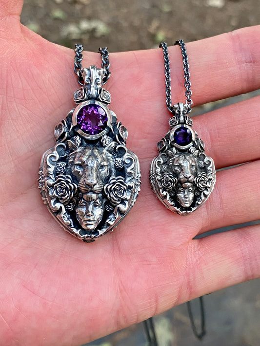 Floral Tigress Gemstone Pendants