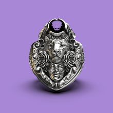 Load image into Gallery viewer, Floral Tigress Gemstone Ring Sterling