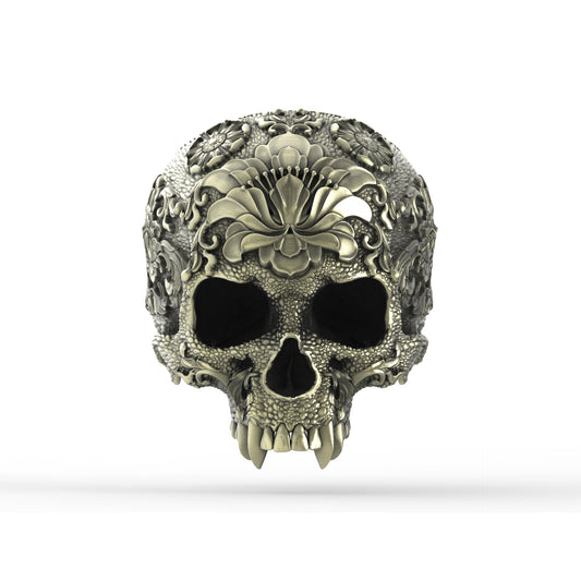 Brass Ornamental SkullRing1