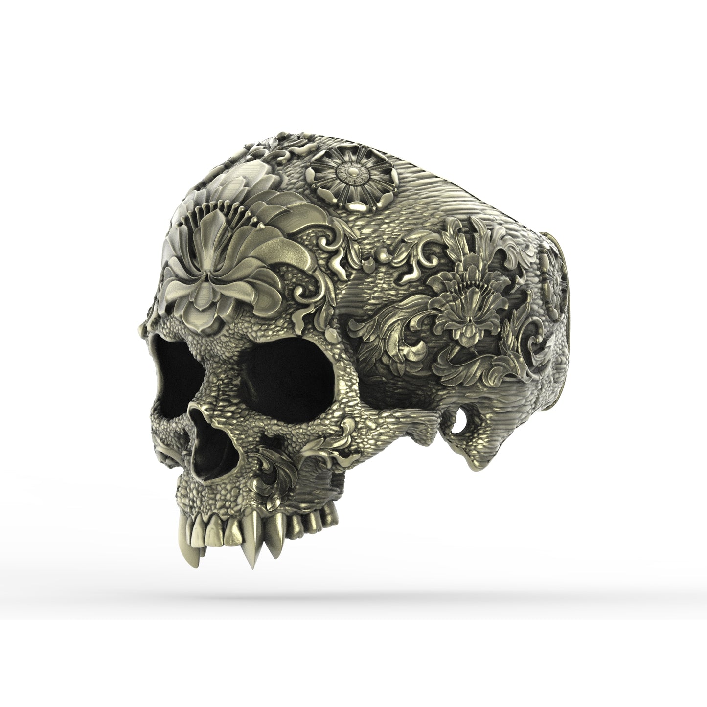 Brass Ornamental SkullRing1