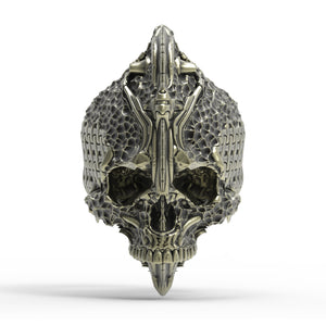 Bronze Chisel Skull Ring