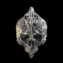 Load image into Gallery viewer, Chisel Skull Ring Sterling Silver