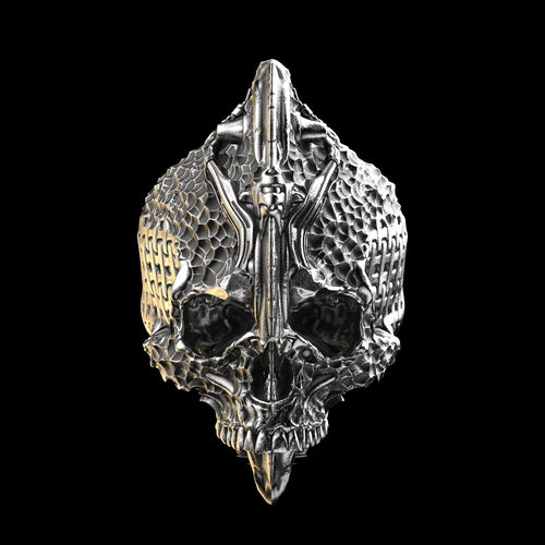 Chisel Skull Ring Sterling Silver