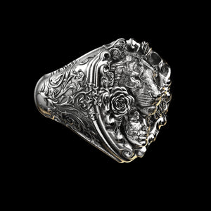 Floral Tigress Ring Sterling Silver