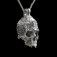 Load image into Gallery viewer, Ornamental Skull Pendant Sterling Silver