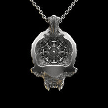Load image into Gallery viewer, Ornamental Skull Pendant Sterling Silver