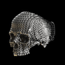 Load image into Gallery viewer, Ripple Skull Ring Sterling Silver