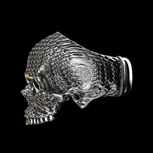 Ripple Skull Ring Sterling Silver