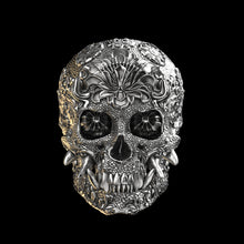Load image into Gallery viewer, Oni Skull Ring Sterling