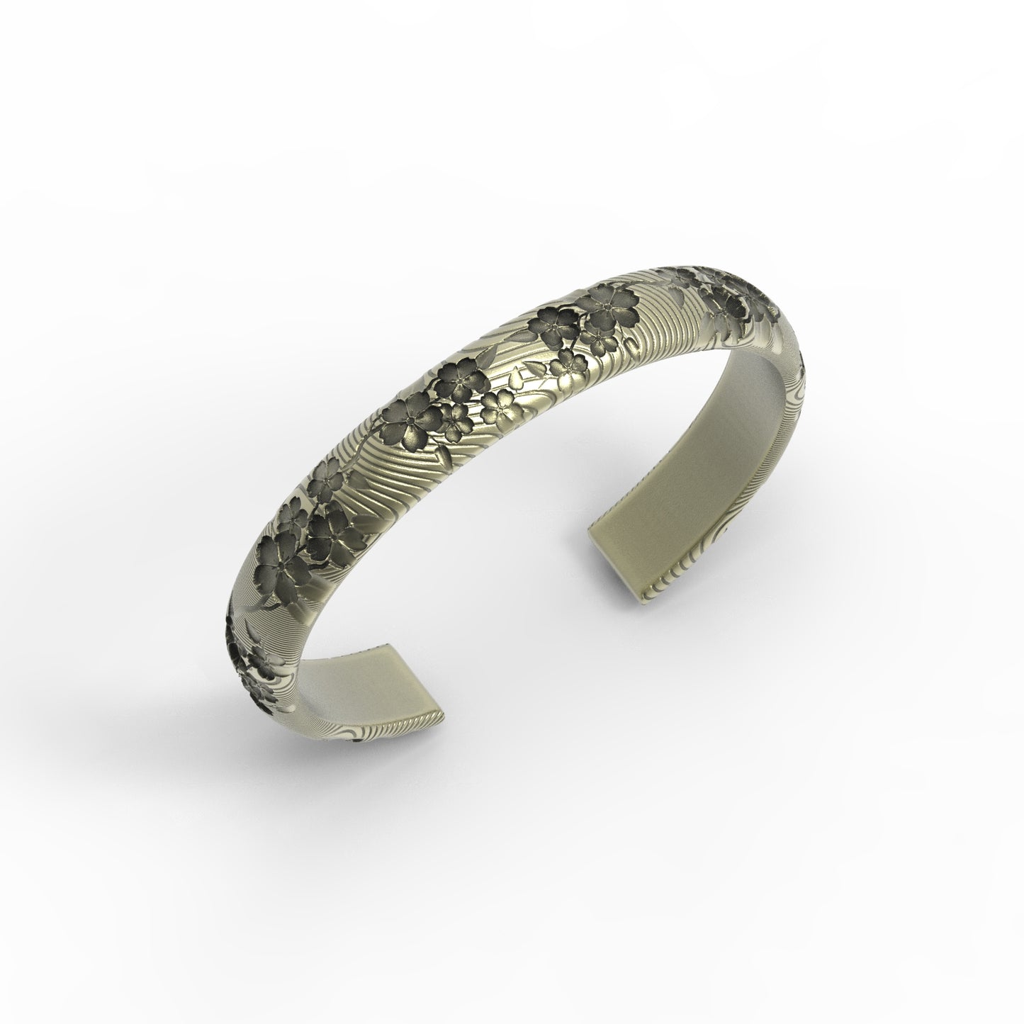 Brass Cherry Blossom Cuff