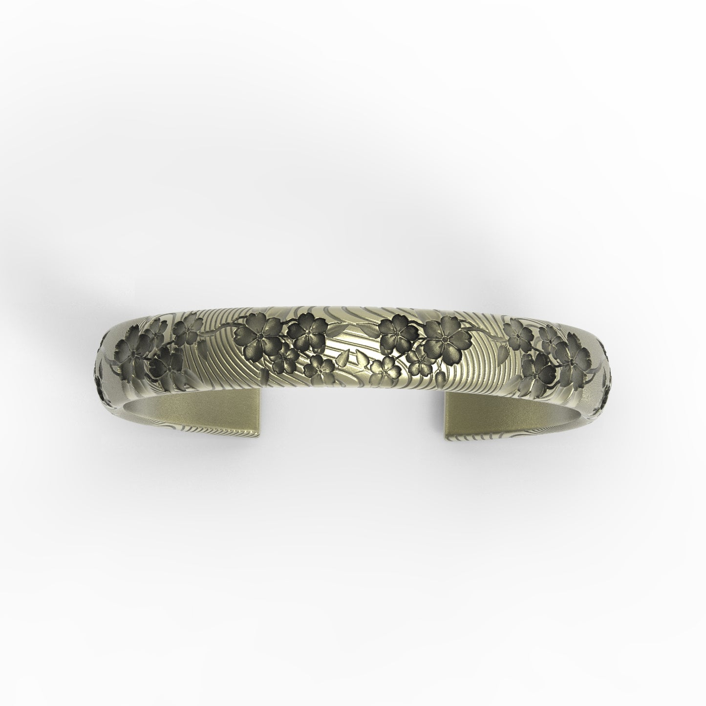 Brass Cherry Blossom Cuff