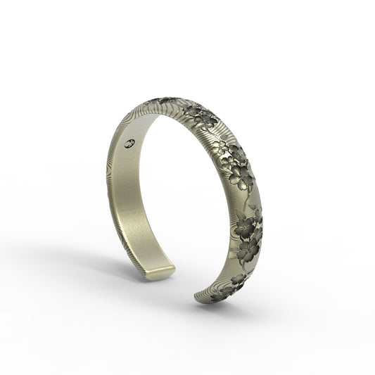 Brass Cherry Blossom Cuff