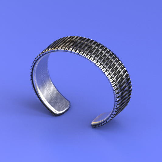 Bracketed Cuff Sterling Silver