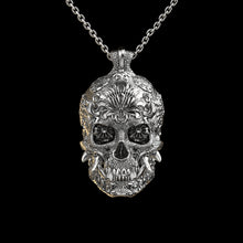 Load image into Gallery viewer, Oni Skull Pendant Sterling