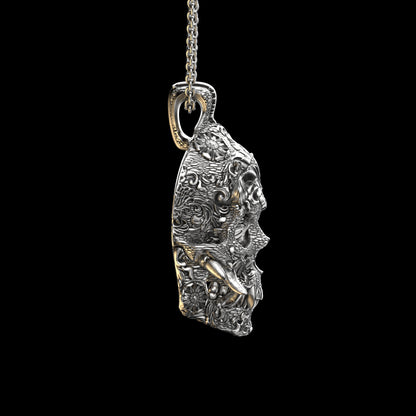 Oni Skull Sterling Pendant