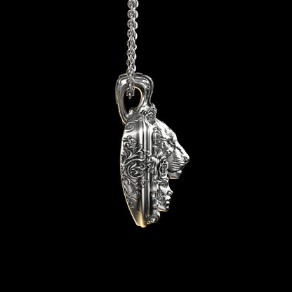 Floral Tigress Sterling Pendant