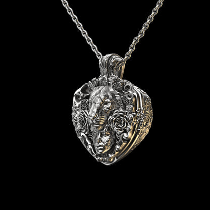 Floral Tigress Sterling Pendant