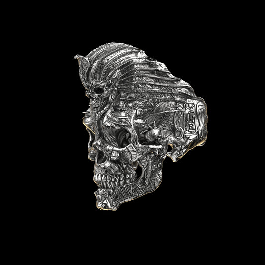 Anillo de calavera egipcia FT/GT Collab Plata