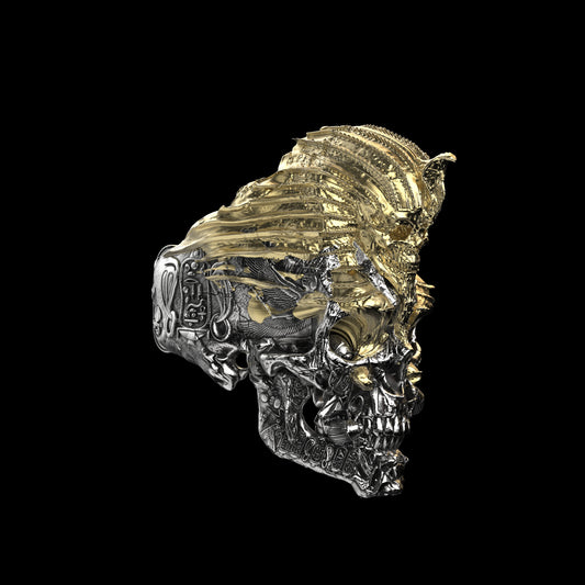 Anillo de calavera de Egipto FT/GT Collab Versión de máscara dorada