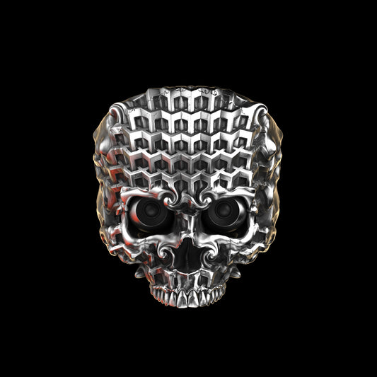 Tessellation Skull Ring Sterling Silver