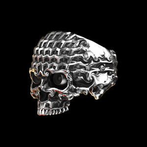 Tessilation Skull Ring Sterling Silver