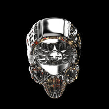 Load image into Gallery viewer, Tessilation Skull Ring Sterling Silver