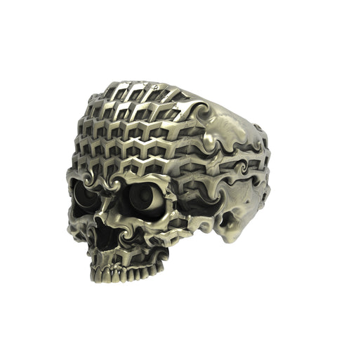 Anillo de calavera de tesilación de bronce