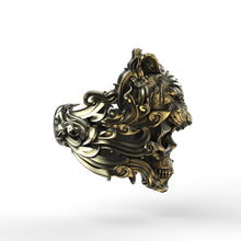 Load image into Gallery viewer, Brass Tiger Skull Ring