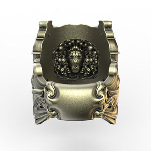 Anillo de calavera de tigre de latón