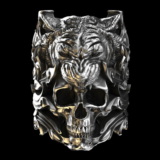 Tiger Skull Sterling Silver