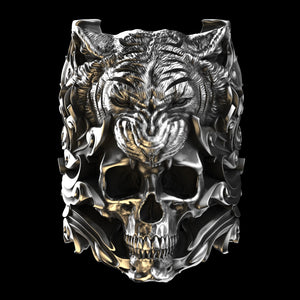Tiger Skull Sterling Silver