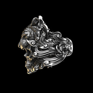 Tiger Skull Sterling Silver
