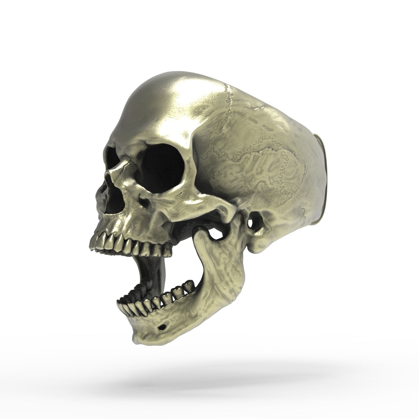 Brass SIA Open Jaw Skull Ring