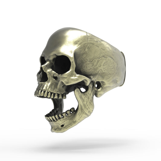 Brass SIA Open Jaw Skull Ring
