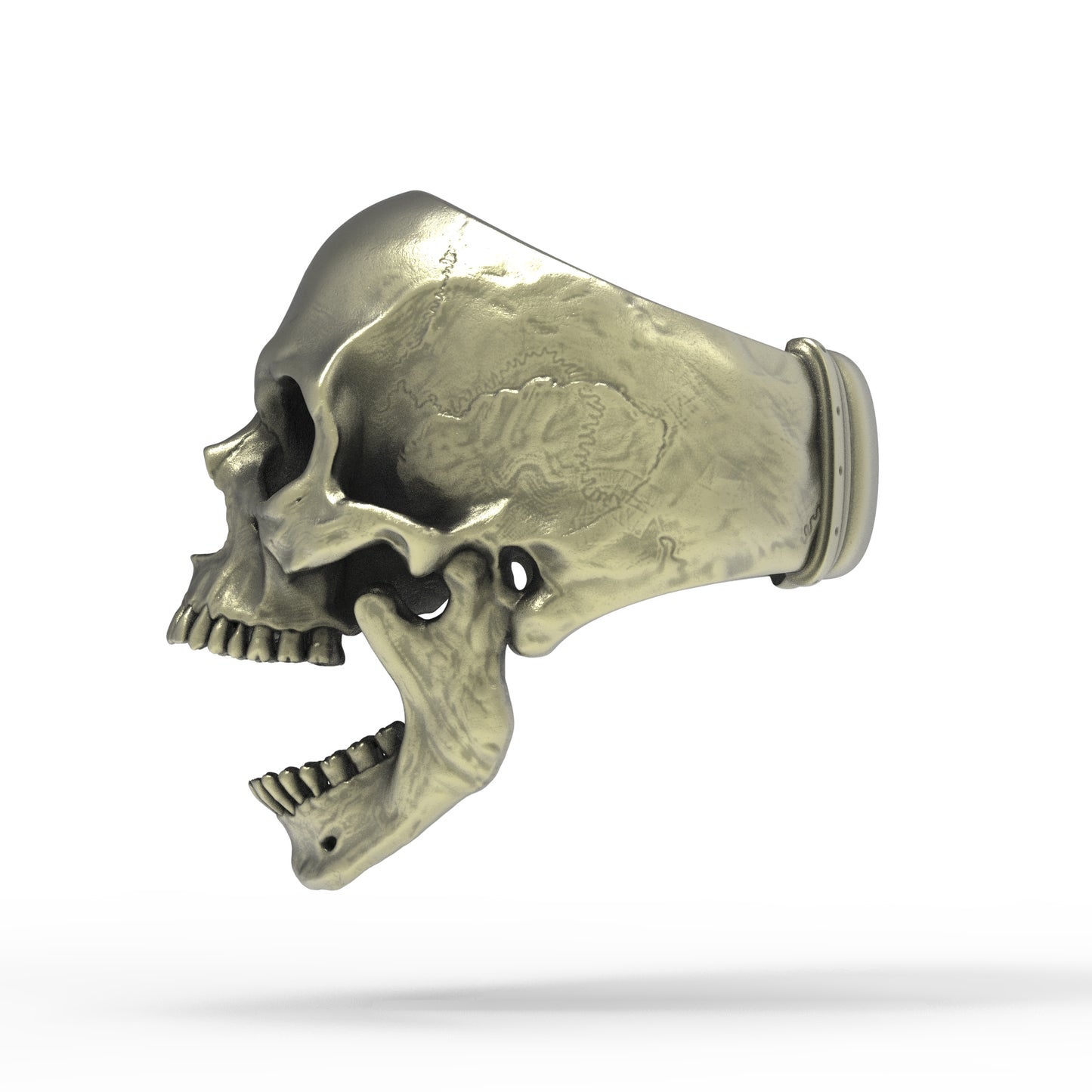 Brass SIA Open Jaw Skull Ring