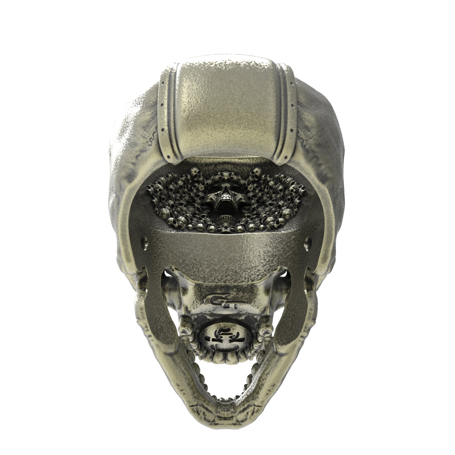 Brass SIA Open Jaw Skull Ring