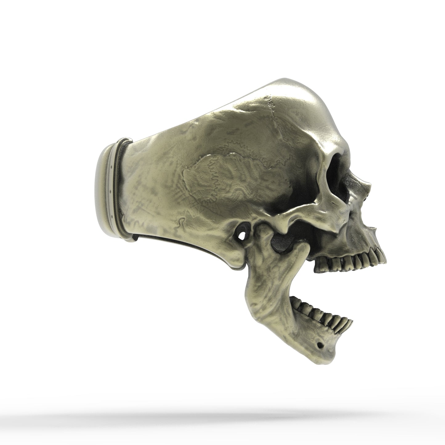 Brass SIA Open Jaw Skull Ring