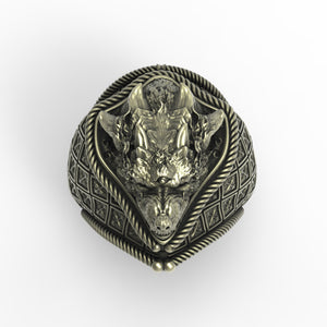 Brass Wolf Shaman Ring