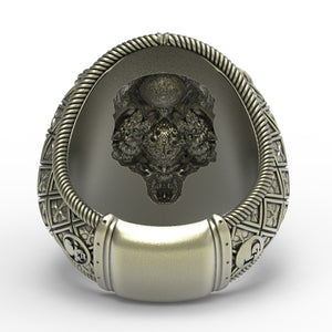 Brass Wolf Shaman Ring