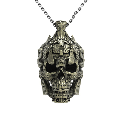 Brass MesoSkull Necklace