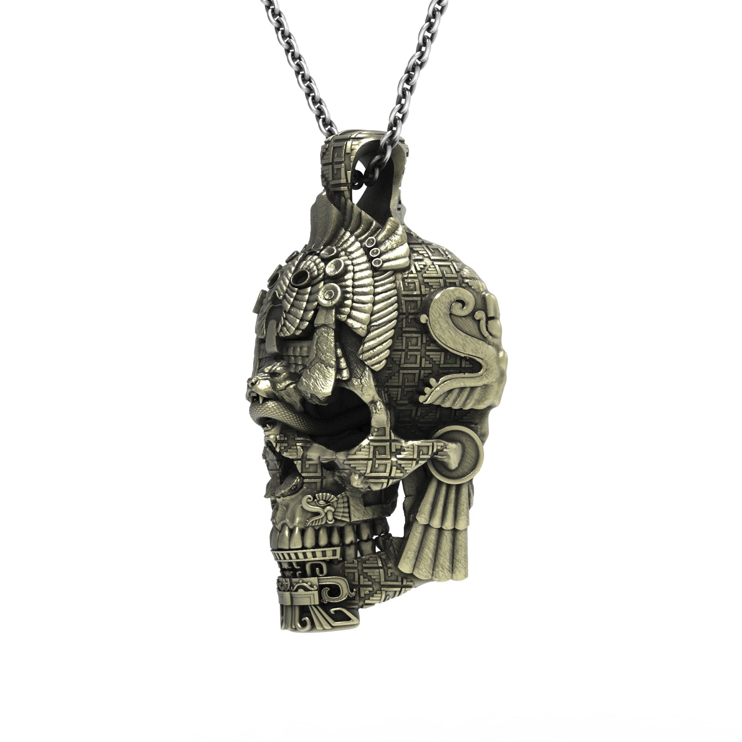 Brass MesoSkull Pendant