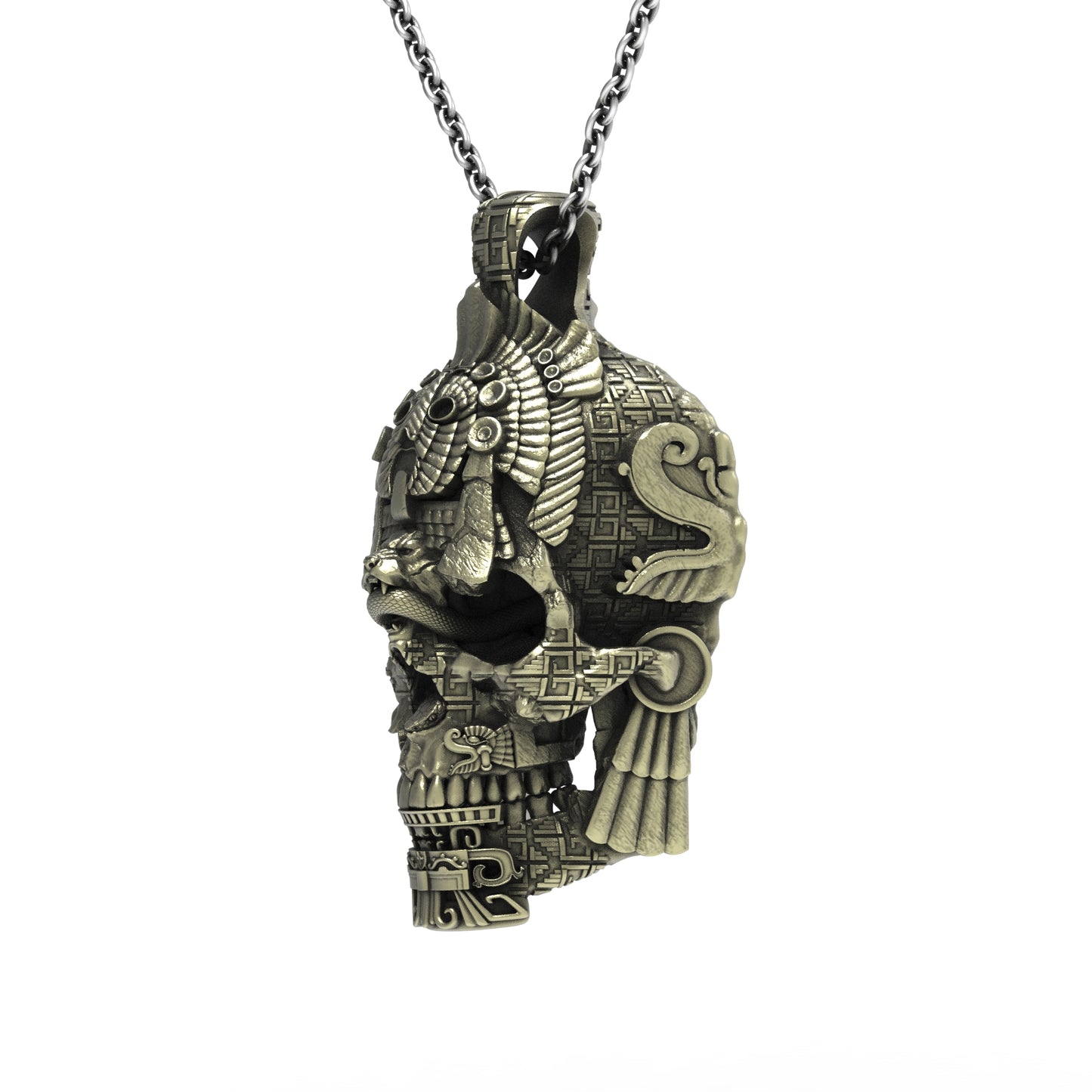 Brass MesoSkull Pendant