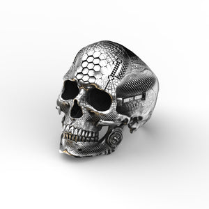 Anillo TechSkull.1 de plata de ley