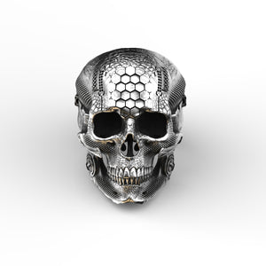 Anillo TechSkull.1 de plata de ley