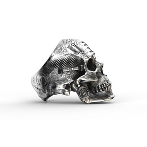 Anillo TechSkull.1 de plata de ley