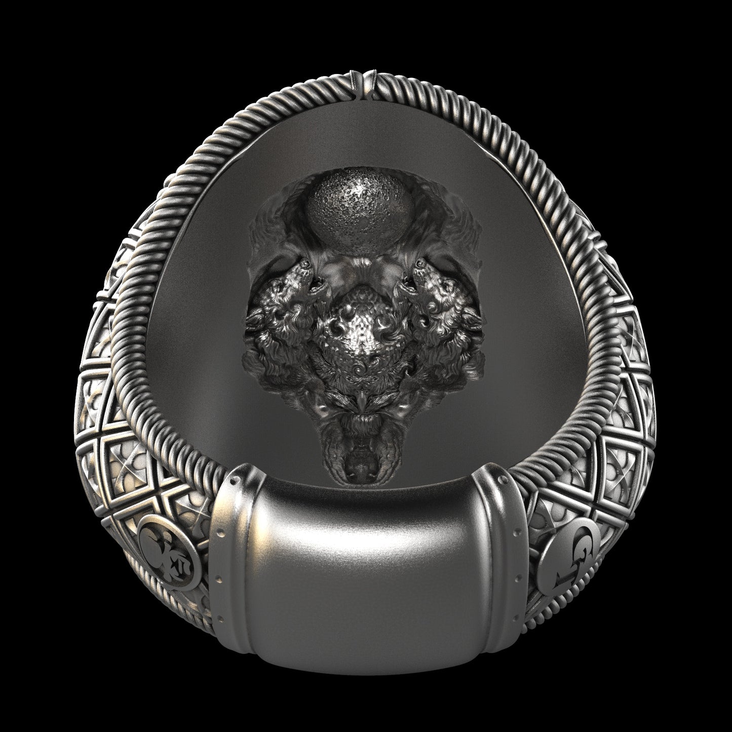 Anillo chamán lobo plata de ley