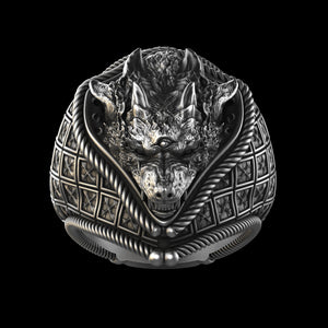 Wolf Shaman Ring Sterling Silver